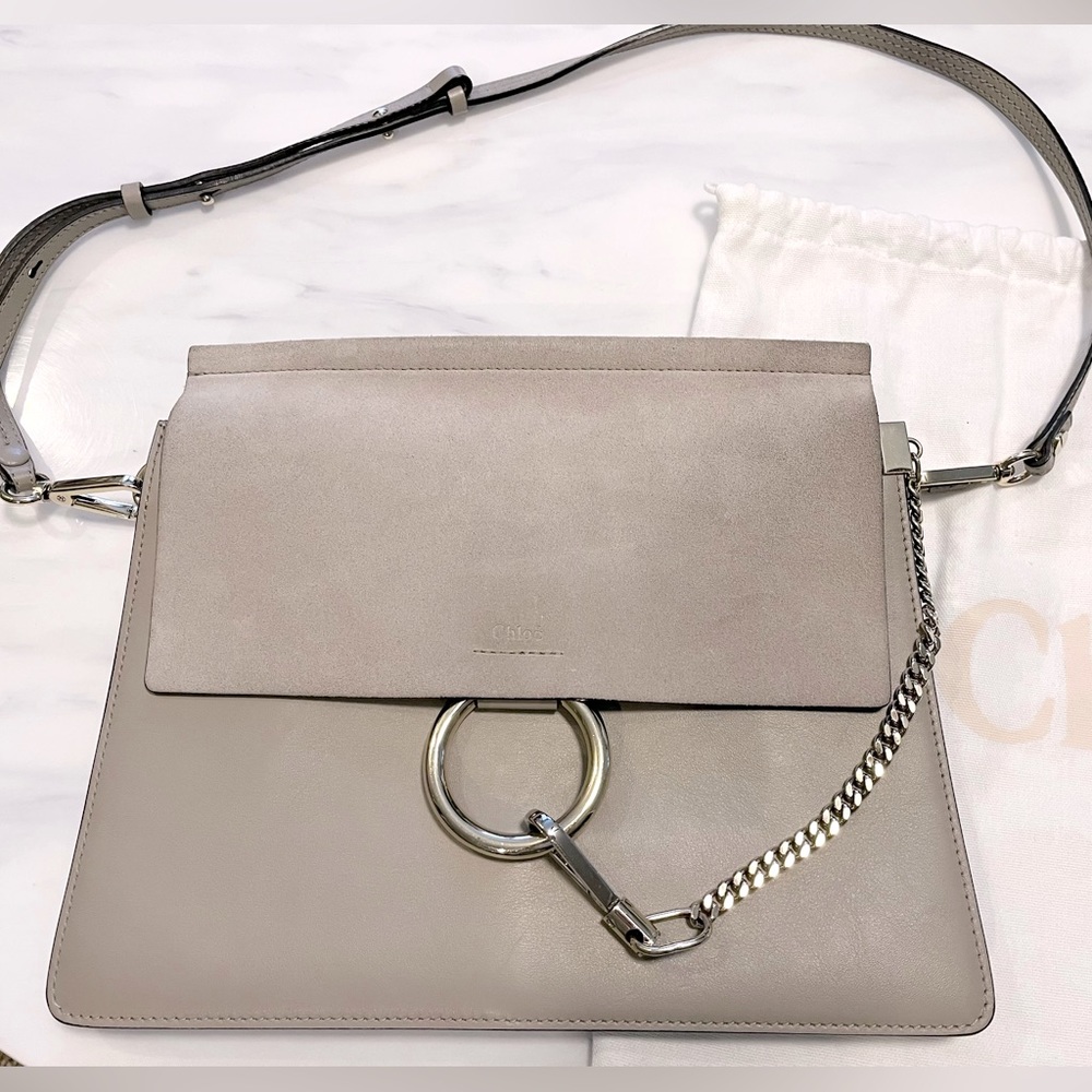 Chloe Faye Medium Suede Shoulder Bag